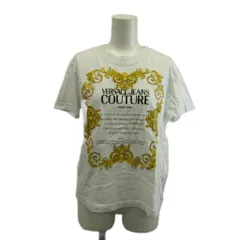 ヴェルサーチジーンズ VERSACE JEANS COUTURE バロックロゴ プリント Tシャツ カットソー 半袖 クルーネック M 白 ホワイト B2HWA7TJ-3031 /XZ ■GY18のサムネイル