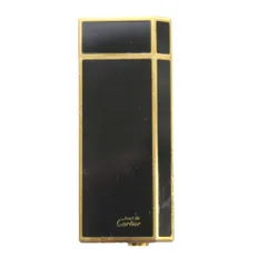 カルティエ Cartier マスト ドゥ カルティエ ガスライター ペンタゴン 五角形 ローラー式 火花確認済 ゴールドカラー ブラック 黒 金色 /MW ■GY18のサムネイル