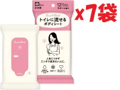 7袋セット レック(LEC) トイレに流せる ボディシート 12枚入 (サボンの香り) / 冷感タイプ/ヒアルロン酸Na配合/日本製 O4のサムネイル