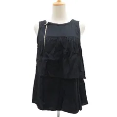 マークバイマークジェイコブス MARC by MARC JACOBS カットソー S 紺 ネイビー ノースリーブ ラウンドネック ランダムドット柄 ジッパー レイヤードデザイン /YS32 ■ECE004のサムネイル