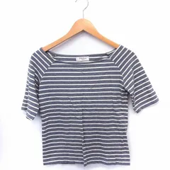 ファビュラス アンジェラ FABULOUS ANGELA Tシャツ カットソー ボーダー スクエアネック 半袖 コットン 綿 M グレー 灰 /FT13のサムネイル