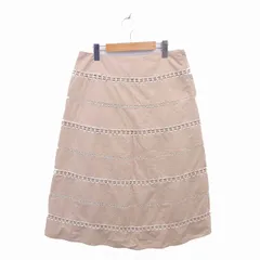 タルボット TALBOTS 台形 スカート ロング 刺繍 総柄 綿 コットン 10 ベージュ 茶 /TT8のサムネイル