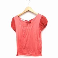ルージュヴィフ Rouge vif シフォンスリーブ カットソー Tシャツ リボン パフスリーブ Uネック 綿 ピンク /FT37のサムネイル