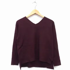 ロッソ ROSSO アーバンリサーチ ニット セーター 長袖 Vネック ロングテール 無地 シンプル サイドスリット Free ブラウン 茶 /HT12のサムネイル