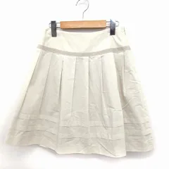 シンシアローリー CYNTHIA ROWLEY タック フレア スカート ひざ丈 ドット柄 リボン ティアード 綿 2 ベージュ /FT10のサムネイル