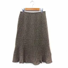 ジェラールダレル GERARD DAREL スカート ミモレ丈 裾フレア サイドジップ 7 ブラウン /ST48のサムネイル