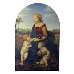 ds-世界の名画シリーズ、プリハード複製画 ラファエロ・サンティ作 「美しき女庭師の聖母」（額縁付）