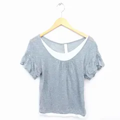 カリテ qualite カットソー Tシャツ 丸首 無地 シンプル 半袖 グレー /TT40のサムネイル