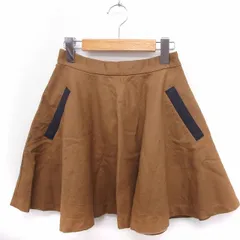 イエナ スローブ IENA SLOBE スカート フレア ミニ ウール ポケット切替 36 キャメル 茶 /FT6のサムネイル