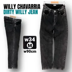WILLY CHAVARRIA★DIRTY WILLY JEAN/ダーティウィリージーンズ★ブラックデニム★ウィリーチャバリア★メンズM/w90cm  ★2608A026のサムネイル