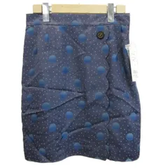 シンシアローリー CYNTHIA ROWLEY タグ付き スカート 2 ネイビー 紺 ドット柄 スカラップヘム 膝上丈 タイトシルエット /PP ■ECB003のサムネイル