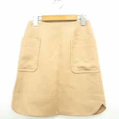 スピック＆スパン ノーブル Spick&Span Noble スカート 台形 無地 ひざ丈 シンプル ウール混 34 ベージュ 薄茶 /MT53のサムネイル