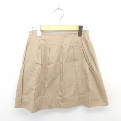 アナトリエ ANATELIER スカート 台形 ミニ 無地 シンプル 綿 コットン 38 薄茶 ベージュ /TT6のサムネイル