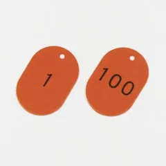 ds-番号小判札 小判札453-R(1～100) カラー：レッド 〔100枚1組〕のサムネイル
