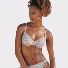 Lascana Women's Paisley Print Underwire Bikini Top (Mint Printed)