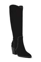 ナインウェスト レディース シューズ ブーツ・レインブーツ Nine West Rosco Knee High Western Boot Women BLACK ブラックのサムネイル
