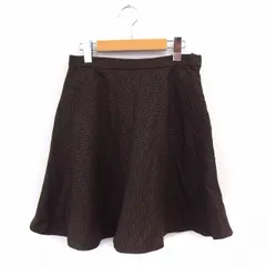 アーバンリサーチ サニーレーベル URBAN RESEARCH Sonny Label スカート フレア ヘリンボーン 膝丈 サイドジップ 38 茶 ブラウン /ST41のサムネイル