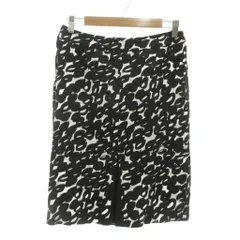 マックスマーラ MAX MARA puro lino 白タグ タイトスカート 40 麻 リネン ひざ丈 総柄 黒 ブラック 白 ホワイト /NU ■GY62のサムネイル