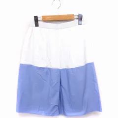 ソニア ソニアリキエル SONIA SONIA RYKIEL タック フレア スカート ひざ丈 バイカラー 綿混 34 ホワイト 白 パープル 紫 /FT44のサムネイル