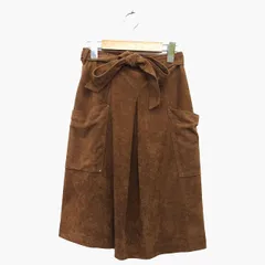 アーバンリサーチ サニーレーベル URBAN RESEARCH Sonny Label スエード調 スカート フレア 膝丈 無地 タック ウエストリボン 36 ブラウン 茶 /HT29のサムネイル