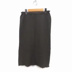 ジーンナッソーズ JEAN NASSAUS トラペーズ スカート ロング 切りっぱなし ニット 綿混 ウール混 2 カーキ /FT27のサムネイル