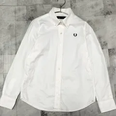 FRED PERRY 長袖シャツ F8508 UK8 XSサイズ相当 ホワイト 白色 ロゴ刺繍 月桂樹 ボタンダウン フレッドペリーのサムネイル