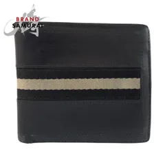 BALLY バリー トレインスポッティング ブラック 黒 レザー 折財布 コンパクトウォレット メンズ 603076【中古】のサムネイル