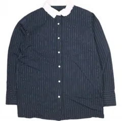 CITYSHOP シティショップ 25SS 日本製 SUPIMA COTTON シャツ タイプライター クレリックストライプシャツ 25050042857010 Free NAVY 長袖 断ち切り トップス g23737のサムネイル