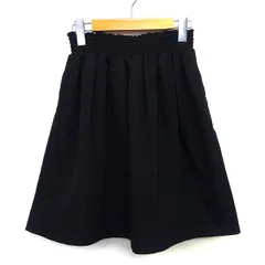 ジュエルチェンジズ Jewel Changes アローズ フレア スカート 膝丈 無地 シンプル シャーリング加工 36 ブラック 黒 /HT20のサムネイル