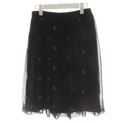 ポールスミスウィメン Paul Smith WOMEN フレアスカート 40 黒 ブラック 花柄 シアー シースルー ひざ丈 /AN30 ■GY53のサムネイル