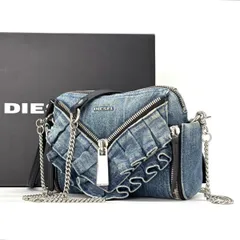 【ジャケットを纏ったような遊び心】　DIESEL　チェーンショルダーバッグ デニム フリル クロスボディ レディース　ブルーのサムネイル