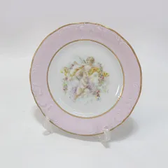 LIMOGES ◆リモージュ/天使のプレート ピンク すまい　雑貨　インテリア ギフト【中古】 のサムネイル