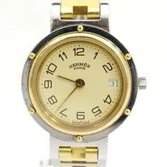 HERMES / エルメス ◆クリッパー レディース腕時計 クォーツ アイボリー 2針モデル コンビカラー 【レディース/ガールズ/LADY/女性/婦人】【腕時計/うでとけい/ウォッチ/Watch】 【クォーツ】 ブランド【中古】 のサムネイル