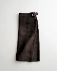 FW2001 HERMES BY MARGIELA LEATHER SKIRT エルメス　2001年　マルジェラ期　 archive アーカイブ　エトリヴィエール　レザー　スカート　スエード　00sのサムネイル
