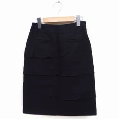 ソニア ソニアリキエル SONIA SONIA RYKIEL aライン スカート ひざ丈 ティアード 無地 ウール 36 ブラック 黒 /FT11のサムネイル