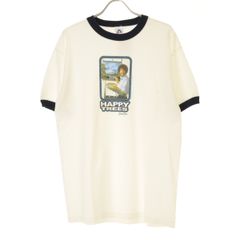 【古着】00s Bob Ross HAPPY TREES ボブ ロス ハッピーツリー 幸せな木々 リンガー半袖Tシャツ