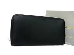 J&M DAVIDSON ジェイアンドエムデヴィッドソン 長財布 ブラック系 レザー ユニセックス ラウンドファスナー シルバー金具 新品未使用展示品のサムネイル