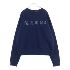 MARNI (マルニ) Floral Logo Print Crewneck Sweatshirt フローラルロゴプリント クルーネック スウェットシャツ ネイビー FUMU0074PD USCW22のサムネイル