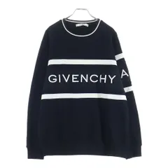 GIVENCHY (ジバンシィ) 19AW Embroidered Striped Loopback フロントエンボスロゴ スウェットシャツ トレーナー ブラック BMJ0383Y3Pのサムネイル