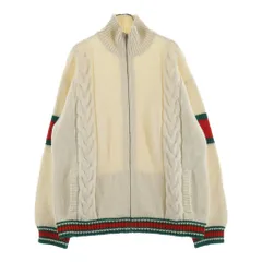 GUCCI (グッチ) ケーブルニット ボンバージャケット ブルゾン シェリーライン ウール ジップアップ アイボリー 599311 XKA32のサムネイル