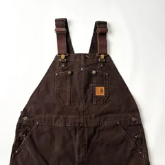 Carhartt オーバーオール　革タグ　ダブルニー Carhartt カーハート オーバーオール W42 L30 ダブルニーパンツ ダック