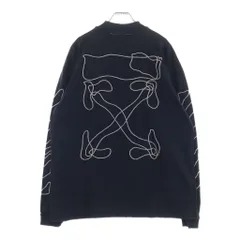 OFF-WHITE (オフホワイト) 20AW ABSTRACT ARROWS ZIP MOCK NECK ハーフジップ ロゴ刺繍 ロングスリーブTシャツ カットソー 長袖 ロンT ブラック OMAB031F 19185011のサムネイル