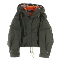 DSQUARED2 (ディースクエアード) Fleece Lined Hooded Jacket フリース ラインド マルチポケット ジップアップ フーデッド ショート ボンバージャケット カーキ S75AM0903のサムネイル