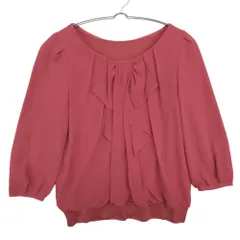 BODY DRESSING Deluxe ボディドレッシングデラックス ブラウス シフォン リボン 七分袖 カットソー トップス ピンク系 36【S】 レディース 【中古】のサムネイル