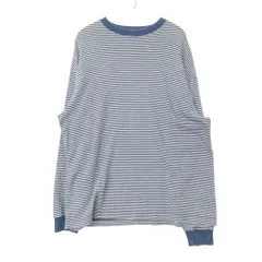 Steven Alan スティーブンアラン 長袖Ｔシャツ BOLD FIT ボーダー柄 ロングスリーブ カットソー トップス ブルー M メンズ 【中古】のサムネイル