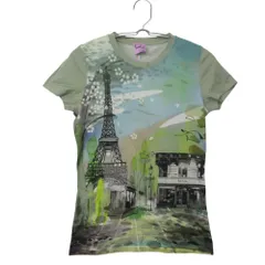 Paul Smith ポール・スミス Paul+ 半袖Ｔシャツ シティ柄 プリント コットン トップス 日本製 ライトグリーン M レディース 【中古】のサムネイル