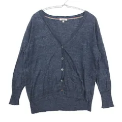 AIGLE エーグル カーディガン リネン100％ トップス 長袖 前開き Vネック 上着 サイドスリット ブルー F【M】 レディース 【中古】のサムネイル
