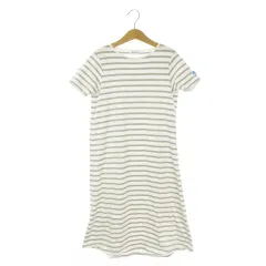 オーチバル ORCIVAL オーシバル ワンピース 子ども服（女の子用） 10 白 ホワイト グレージュ ボーダー柄 クルーネック 半袖 /AH1 ■ECA007のサムネイル