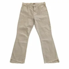 美品 mother マザー デニムパンツ SAND BEIGE INSIDER CROP STEP FRAY フレア ジーンズ ベージュ 28【L】 レディース 【中古】のサムネイル