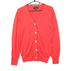 A.P.C. アーペーセー カーディガン ニット 長袖 トップス 切替 Vネック 5B オレンジ S【M】 レディース 【中古】のサムネイル